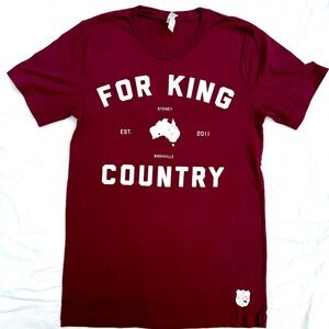 For King & Country Christian band Burgundy Graphic Tee 2011 music tee